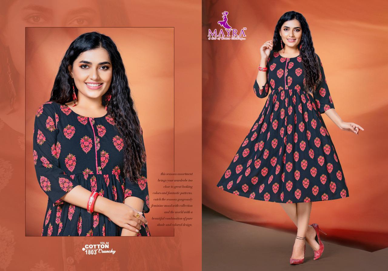 Mayra Cotton Crunchy 4 Casual Wear Fancy Designer Cotton Kurti Collection